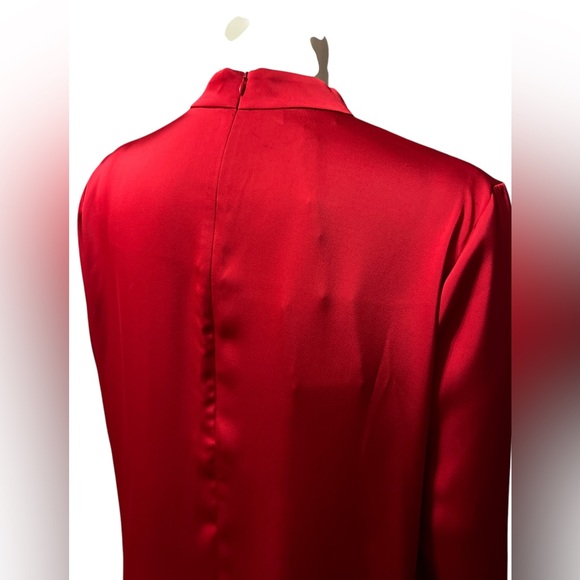 NWT Ming Wang Size XL Long Sleeves Mandarin Twist Collar Front Pleat Blouse - Picture 7 of 12